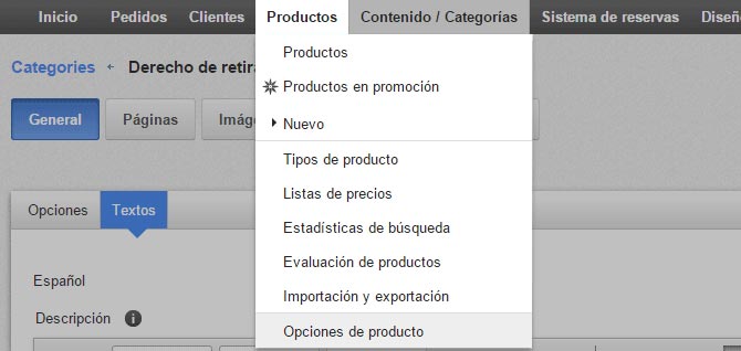 Product settings