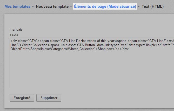Select Page elements (Safe mode)
